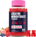 Creatina Monohidrato Gummies para Mulleres e Homes, Taurine & B6, Chewable Creatina Pre Workout Gummies para Max forza e crecemento muscular, enerxía, resistencia, creatina para homes e mulleres - 1 botella