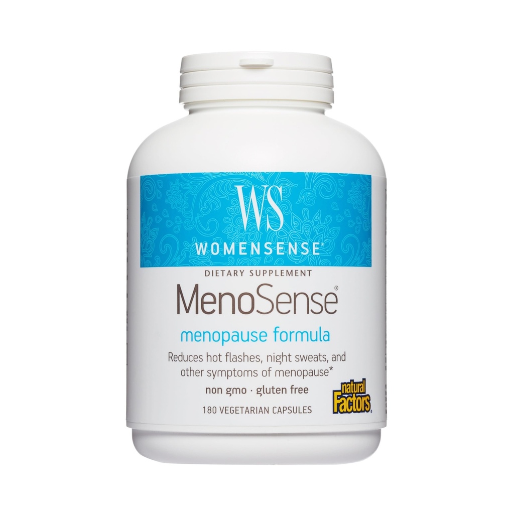 Natural Factors - WomenSense MenoSense Menopause Formula, Natural Support for Hot Flashes & Night Sweats, 180 Vegetarian Capsules