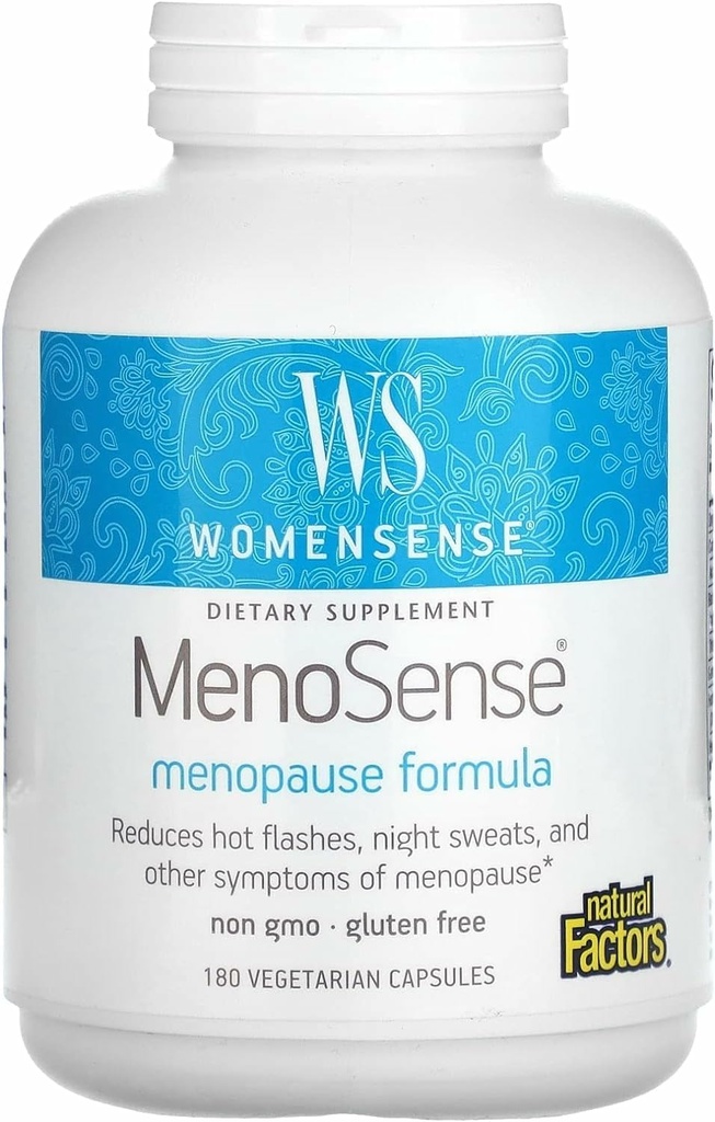 Natural Factors WomenSense MenoSense - Elikadura osagarria Black Cohosh, Chasteberry & Dong Quai - Menopause & Perimenopause Support Supplement - 180 Vegetarian kapsulak (90 zerbitzatu)