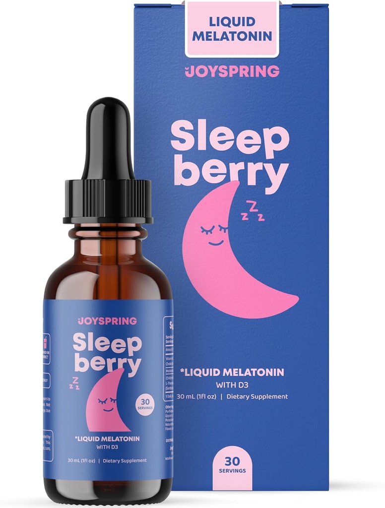 JoySpring SleepBerry 液体梅拉托宁和天才为孩子们扔下智能莓香草