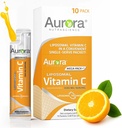 Aurora Nutrascience Mega-Pack Liposomal Vitamin C, Immunstøtte, 3000 mg Per Serving, Vegan, Glutenfri, Ikke-GMO, 10 Single Servere Packets, Orange