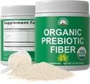 Fiber Orgàptic 3in-1 Vegan Powder per a Gut Salut. Planet de menjar a tot el país per a la Universitat de Prebiòtics suplementaris amb Organic Inulin (Jausalem Artichoke), Acacia Fibers, SunFiber