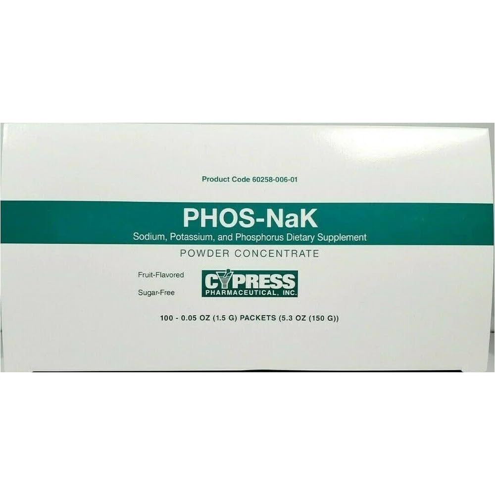 MCK27102700 - Cypress Pharmaceutical Phos-NaK dieta osagarria Sodium / Potasium / Phosphorus 160 mg - 280 mg - 250 mg Unitate Dose, Oral Powder Concentrate Packet Fruit Flavor