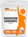 BulkSupplements.com Magneziu Carbonat Pulbere - Magneziu Carbonat Supliment, Magneziu Carbonat Grad alimentar - Gluten gratuit, 875 mg per Serving, 250g (8,8 oz) (Pachet de 1)
