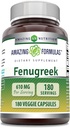 Чудові формули Fenugreek Seed 610 Mg 180 Veggie Capsules Supplements Non-GMO Gluten Free Made in USA Підходить для вегетаріанців