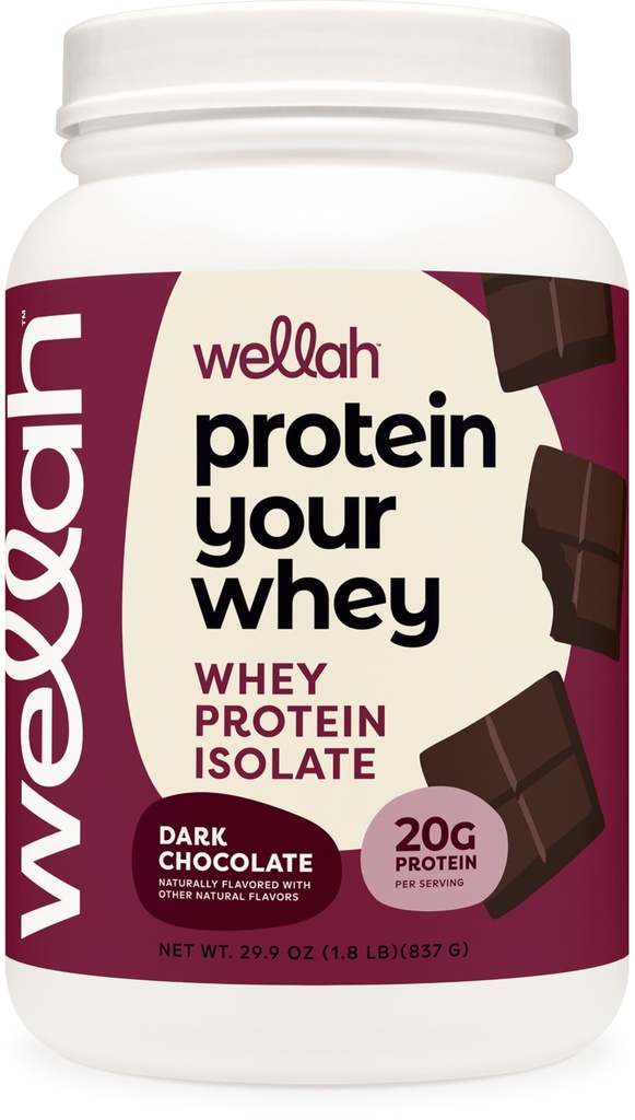 Wellah Protein Your Whey (Dark Chocolate) 30 Servings | Whey Protein Isolate Powder
