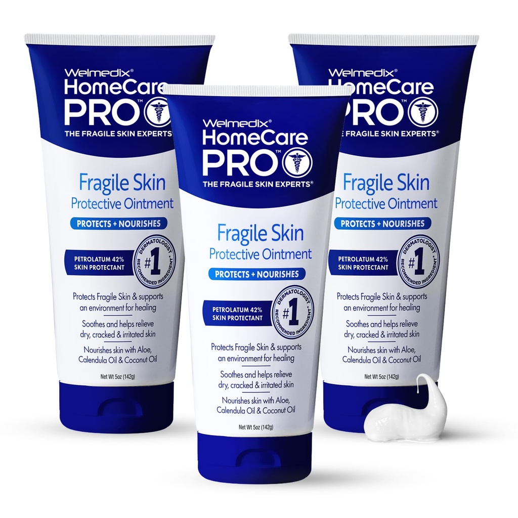 Welmedix Healing Ointment for Dry Skin - Skin Protection Barrier Cream & Moisturizer for Very Dry, Cracked Skin - Hospital Grade Intensive Healing Ointment - 5oz Tubes, Pack of 3