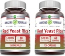 Verbazingwekkende Formules Red Gist Rice 1200mg Per Serving Capsules Supplement 