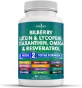 NIEUWE AGE Ooggezondheidsvitaminen met bosbes luteïne en zeaxanthine Lycopeen Resveratrol Grape Seed Astaxanthine - Eye Vitamin - 60 Tel.