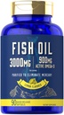 Carlyle Fish Oil 3000mg | 900mg Omega 3 | 90 Softgels | Lemon Flavor | Non-GMO and Gluten Free Supplement