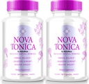 (2 Pack) NovaTonica Cápsulas, Nova Tonica para apoiar a pele naturalmente saudável e brilhante, Suplemento Extra forte para apoiar a hidratação, Pílulas de Vitamina aprimoradora da pele, Nova tônica Comentários (120 Cápsulas)