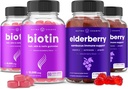 NutraChamps Biotin Gummies (2 paketa) in Bezgove jagode (2 paketa)