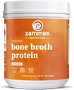 Zammex Pure Grass Fed Beef Bone Broth Protein Powder, 20g Protein, Hydrolyzed Collagen supplement til sund hud, negle, hår, joints, non-GMO, Gluten Free, Paleo & Keto Friendly, Great in Soup