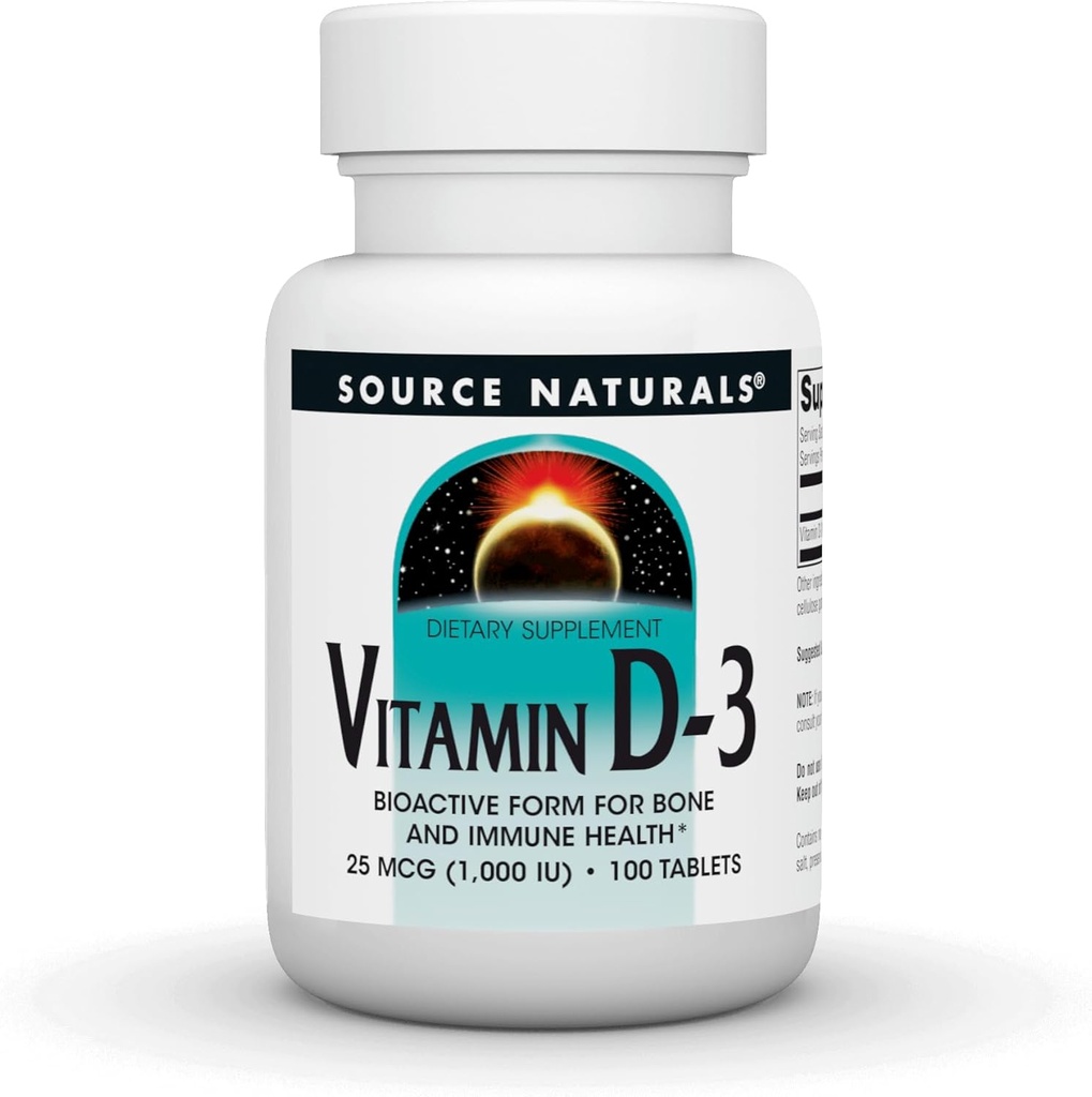 Källa Natur Vitamin D-3 1000 iu Stöder Ben & Immunhälsa * - 100 tabletter