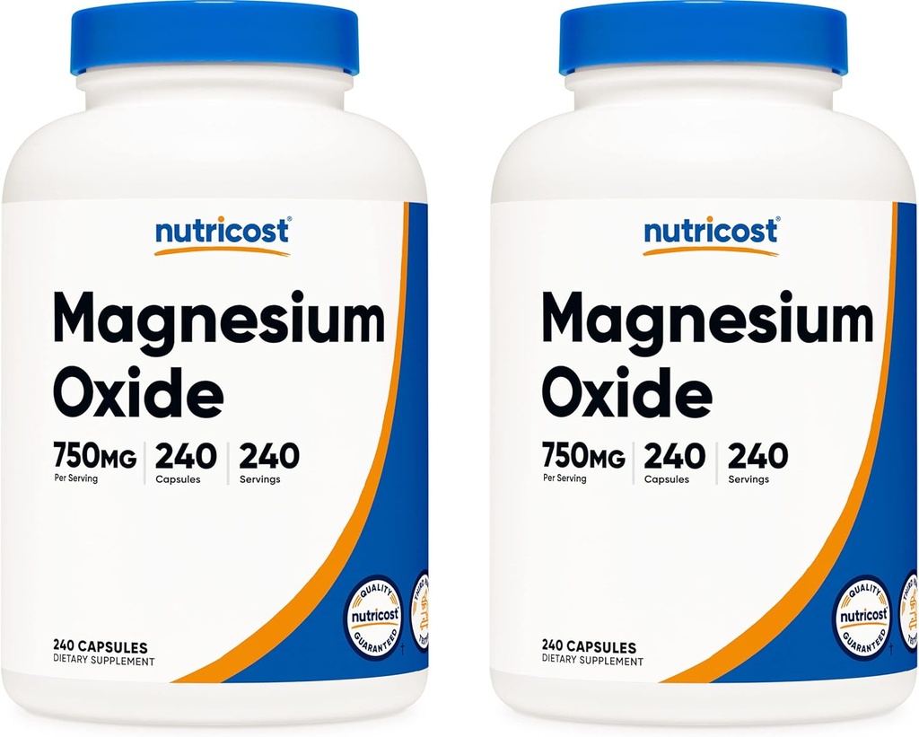 Nigriost Magnesium Oxide 750mg, 240 Capsolues (2 กระป๋อง)