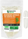 XPRS Nutra Tamanho 1 Cápsulas Vegan Vazio - 100 Count Clear Veggie Cápsulas para Mais Óleos Essenciais - Pills Vegetais Vazios - enchimento de óleo DIY