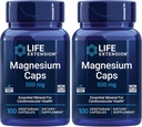 Life Extension Magnesiumkapselit, 500 mg, magnesiumoksidi, sitraatti, sukkinaatti, Heart Health, terveet luut, aineenvaihduntatuki, 100 kasviskapselia (Pakkaus 2)