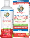 MaryRuth Organics Liquid Morning Multivitamin Essentials + | Vitamina A C D E B6 B12 Biotin Zinc, Mens Womens Multivitamin, Immune Support, Beauty | Sugar Free | Vitaminas para as idades 1 + | Vegan | 32 Fl Oz