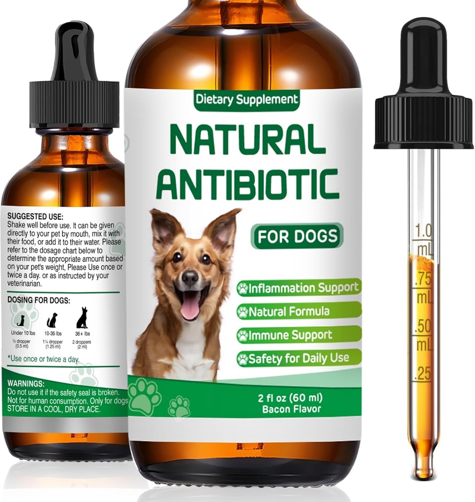 Antibiotici per cani, Antibiotici naturali per cani, Antibiotici per cani, Multivitamina del cane, Supporta l'allergia del cane e l'itch sollievo, Integratore alimentare, Integratore naturale di erbe