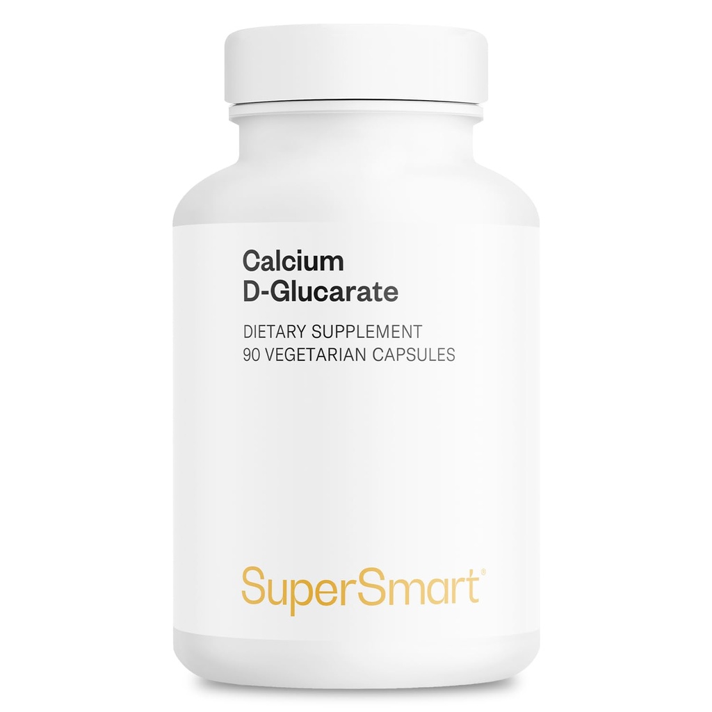 SuperSmart Calcium D-Glucarate 1500mg per Day (High Strength) - Calcium Supplement | Non-GMO & Gluten Free - 90 Vegetarian Capsules