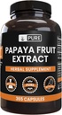PURE ORIGINAL INGREDIENTS Papaya Extract (365 kapslar) No Magnesium eller Rice Fillers, Always Pure, Lab Verified