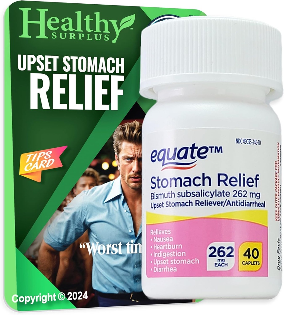 Sano Surplus Stomach Relief - Bismuth Subsalicylate 262 mg 40 Caplets