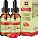 2Pack Berberine dodatek - Berberine tekoče kapljice s Ceylon Cimet, Kurkuma, Bitter Melon, Mlečni osat, Berberine HCL dodatek Aktivira AMPK & GLP-1 za podporo Prebavni sistem