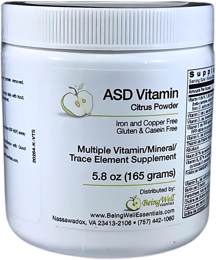 ASD Vitamin Powder - Citrus Flavor - per i bambini con Autism Spectrum Disorder Multiple Vitamin/mineral/trace Element Supplement- 5.8 oz
