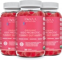 Vaikas Probiotinis Gummies Digistive Health, Chewable Daily Probiotic Vaikams amžius 4 +. Burnos priežiūra, pilvo diskomfortas, Gut Health. Braškių skonis, USDA Ekologiška, Probiotikai vaikams 90ct (3)