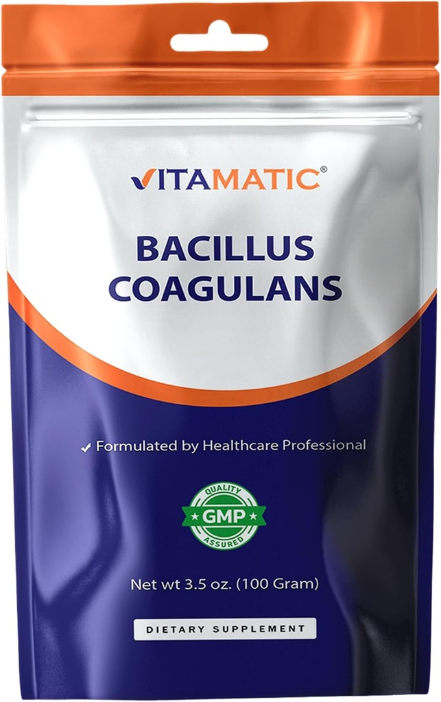 Vitamatic Bacillus coagulans Probiotický prášek - Podpora trávicího zdraví - 100 Gram (3.5 OZ) - 100 Služeb