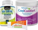 Bundle - Alleviate Natural Hemorrhoid Relief Ointment, Hem-Control Natural Hemorrhoid Supplement (180 Count), and CoolComfort Personal Cleansing Pads (100 Count) - All-Natural, Fast Acting