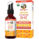 MaryRuth's Organic D3 + K2 Spray for Adults & Kids for Bone Health | Vitamin D3 as Cholecalciferol | Vitamin K2 | Immunity | Mineral Absorption | Heart Health | Vegan | Non-GMO | Gluten Free | 1 Fl Oz