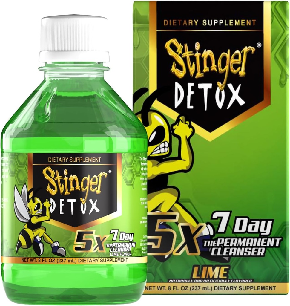 Stinger Detox 5X 7天额外力量永久饮用 — Lime Flavor — 8 FL OZ