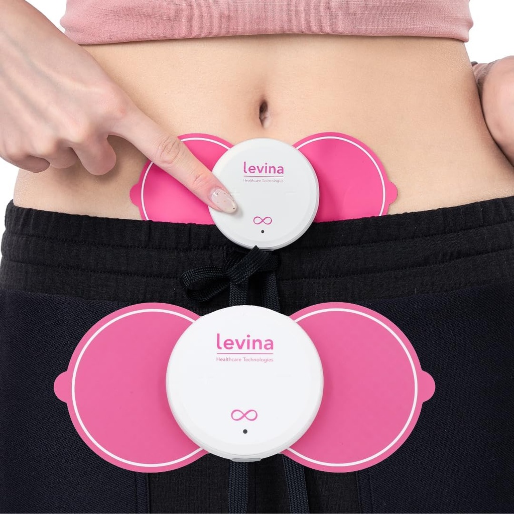 Levina Menstrual Period Relief Device - Wireless TENS Unit and Bioconnecable Electrode Pads, Reargimable, Magnetic Connection, Instant Cramp & PMS Relief, and Drug-Free, FSA HSA Required (RS- 38)