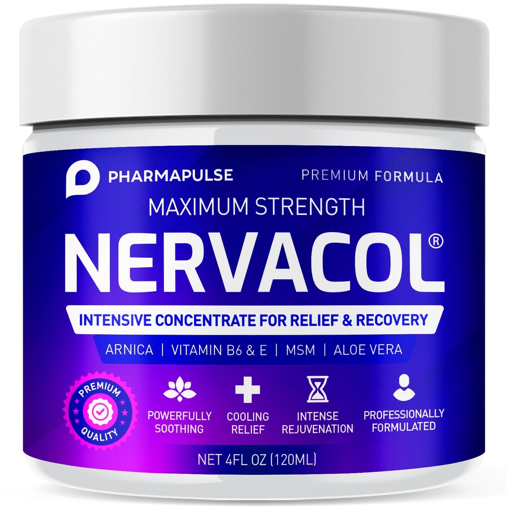 Pharmapulse Neuropathy Nerve Therapy & Relief Cream - Maximum Strength Relief Cream for Foot, Hands, Legs, Toes Includes Alpha Lipoic Acid, Arnica, Vitamin B6, Aloe Vera, MSM - Effective Soothing 4oz