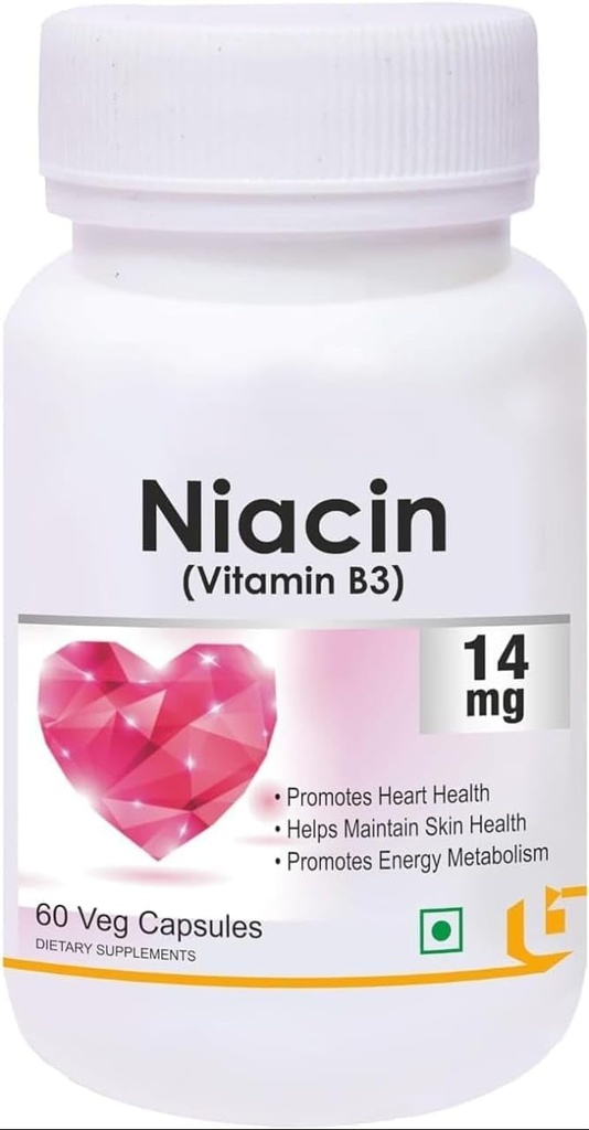 Niacin 14 mg B3-vitamiinia Inositoli 50 mg täydennysosa - 60 Veg kapselia