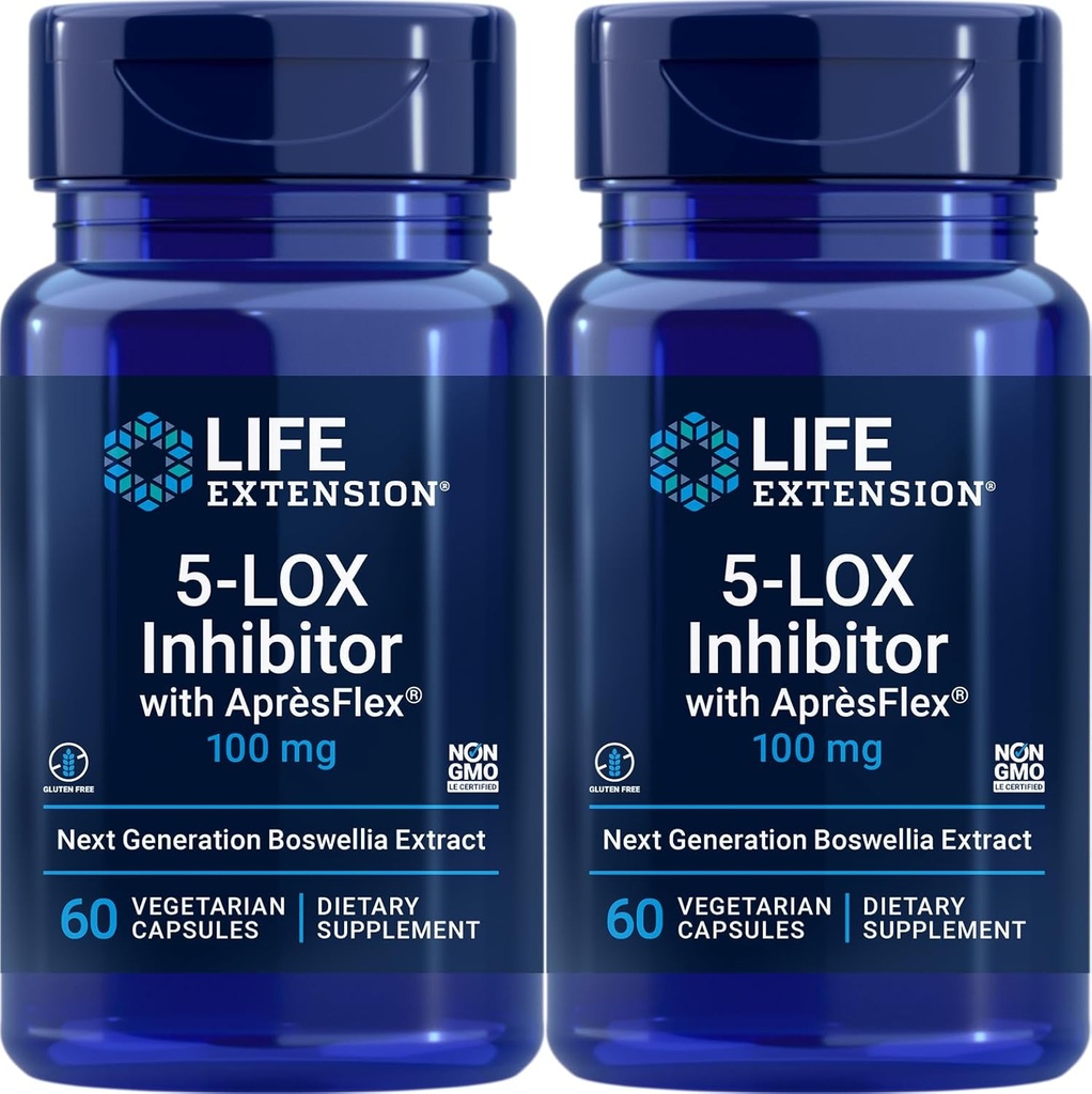 Lebensverlängerung 5-LOX Inhibitor mit AprèsFlex 100 mg, 60 vegetarische Kapseln (Pack von 2)