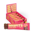 Misfits Vegansk Protein Bars, Cookie Smør - Oppdatert oppskrift | Plant Basert, Lavt Sugar & Carb, Høy Fiber Snacks | Pakke med 15