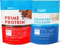 Equip Foods Prime Protein Powder Chocolate & Grass Fed Collagen Powder Unflavored