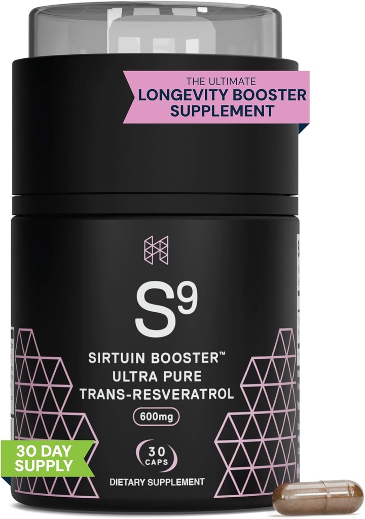 HPN Nutraceuticals SIRTUIN, 98% Extract de Ultra Pur Trans-Resveratrol, Activator Sirtuin, 600 mg extract de trans-Resveratrol 98%, 30 capsule