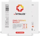 DMG Dimethylglycine 500mg Nootropic Supplement - Stöder Vitalitet, Ökar immunfunktioner, Brain Support Supplement | Främjar neurologiska funktioner och hjälpmedel i atletisk återhämtning - 60 portioner