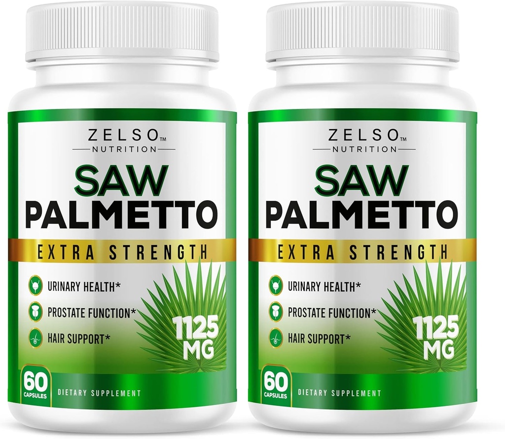 (2 Pack) Säge Palmetto Prostata Ergänzung für Männer, 3-in-1 Vorteile, DHT Blocker Haarwachstum und Beta Blocker, Urinary Health, Prostate Function Support, 2 Monate Versorgung