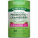 Nature's Truth Probiotics for Women | 5 Billion CFUs Daily | 40 Vegan Capsules | with Cranberry | Non-GMO & Gluten Free | No Refrigeration Needed