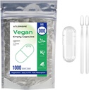 Prázdne Vegan Kapsule Veľkosť 000 - Vegan Kapsule Prázdne (1000 Počet) Prázdne Kapsule DIY Rastlinné Kapsule Plnenie - Veggie Kapsule Prázdne Capsule s 2 Mikro Lab Spoons od Kapsule Plnenie