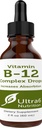 Ultra6 Ravitsemus B12 Sublingual Liquid Drops - B12 Methylcobalamin Supplement Great for Energy & Väsymys - Vitamiini B täydentää naisille ja miehille - 90 päivän tarjonta