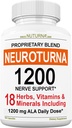 Neuropathy paramos priedas su 1200 mg Pure Alpha Lipoic Acid - Maksimalus stiprumas nervo formulė stiprinti nervus pirštai, rankos, pirštai, & Pėdos - Geriausias Natūralus nervo paramos - 180 Capsules