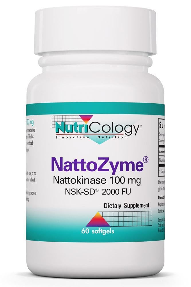 Allergy Research Group NutriCology NattoZyme 100 mg - Supplement to Support Healthy Circulation - Delivers 100 mg Nattokinase NSK-SD from Fermented Soybeans per Serving - 60 Servings - 60 Softgels