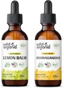 Wild " Organic Lemon Balm Tincture 2 fl oz " Ashwagandha Tincture 2 fl oz