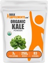BulkSupplements.com Organic Kale Powder - Greens Powder, Superfood Supplement - Vegan & Gluten Free, 3g per Servering, 250g (8,8 oz) (Pack av 1)