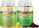 Bundle of Kids DHA Omega 3 Gummies - rasvahapot Omega 3 6 9 aivojen immuuni vahvuus ja visio - ravitsemus DHA ja Sambucus Elderberry Gummies lapsille terveys - Sinkki & C-vitamiinin immuuni tukea